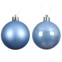 KAEMINGK Lot de 4 boules de Noël unies (D100 mm) Aravis Bleu Ciel Best