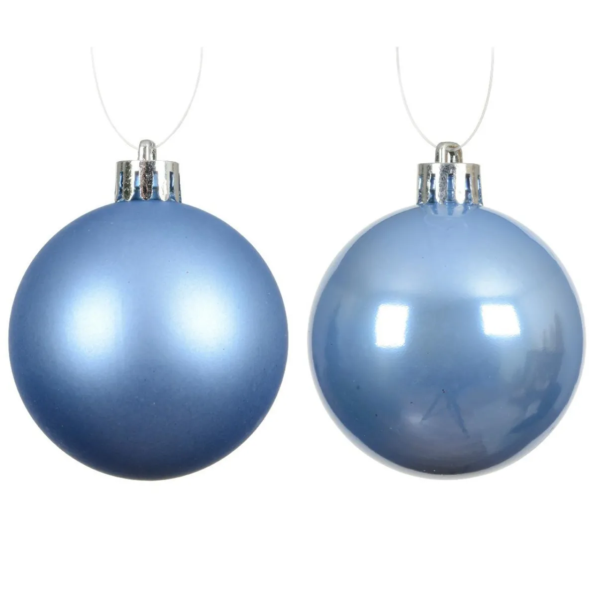 KAEMINGK Lot de 4 boules de Noël unies (D100 mm) Aravis Bleu Ciel Best