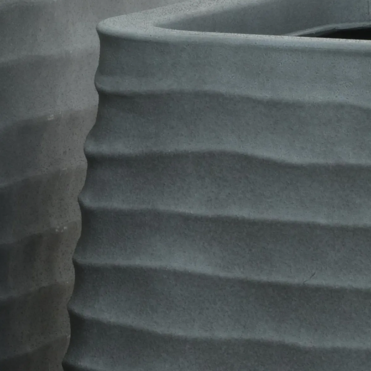 EMINZA Lot de 3 cache-pots d'extérieur carrés (H49-37-27 cm) Jamie Gris effet béton Gris ficelle Sale