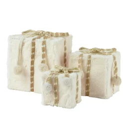 KAEMINGK Lot de 3 cadeaux (H21 cm) Fourrure douceur Blanc laine Online
