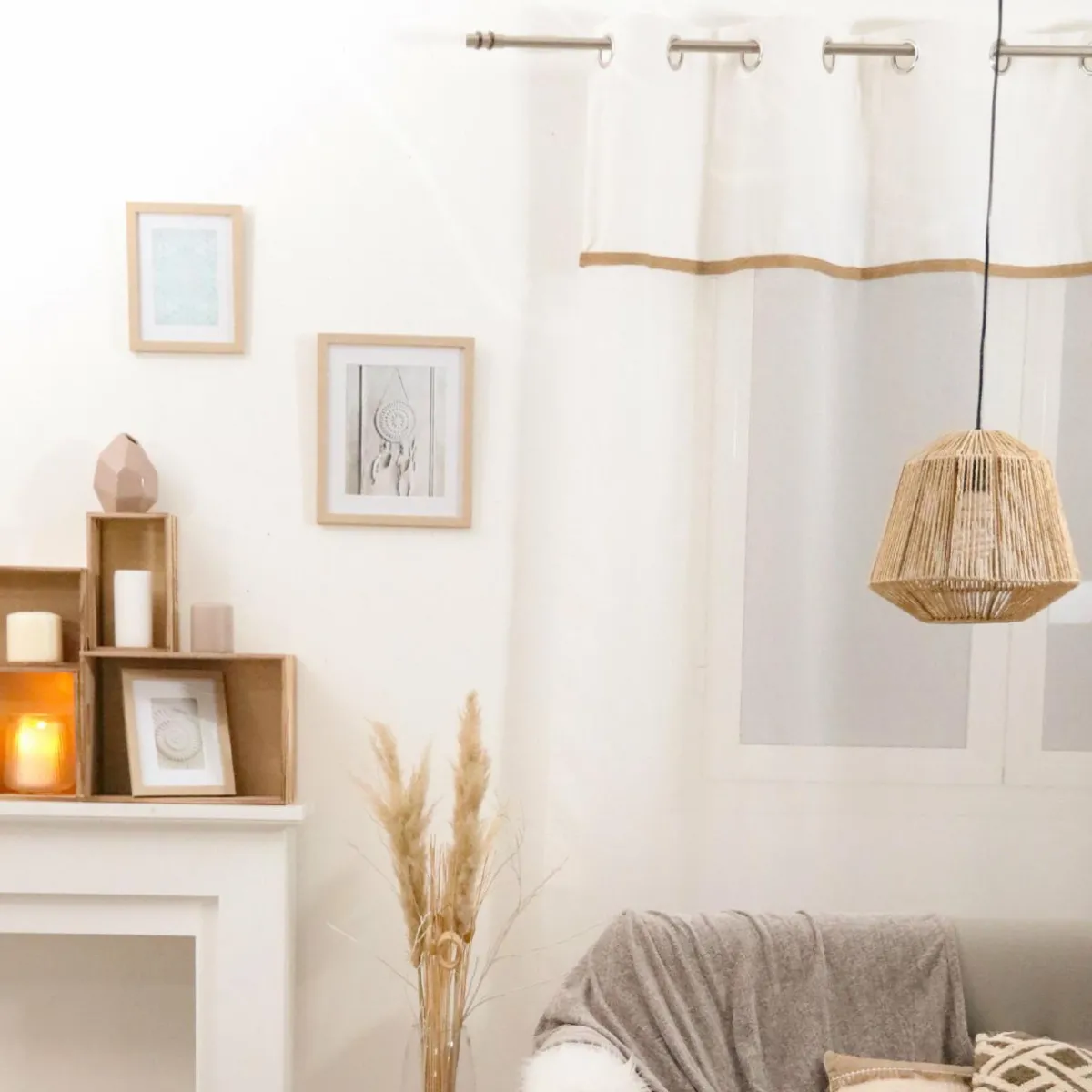 ATMOSPHERA Lot de 5 cadres photo en bois Ethnique Naturel Discount