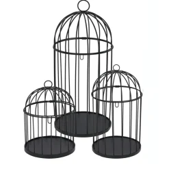 KOOPMAN Lot de 3 cages à oiseaux (H41 cm) Christmas Chic Noir Sale