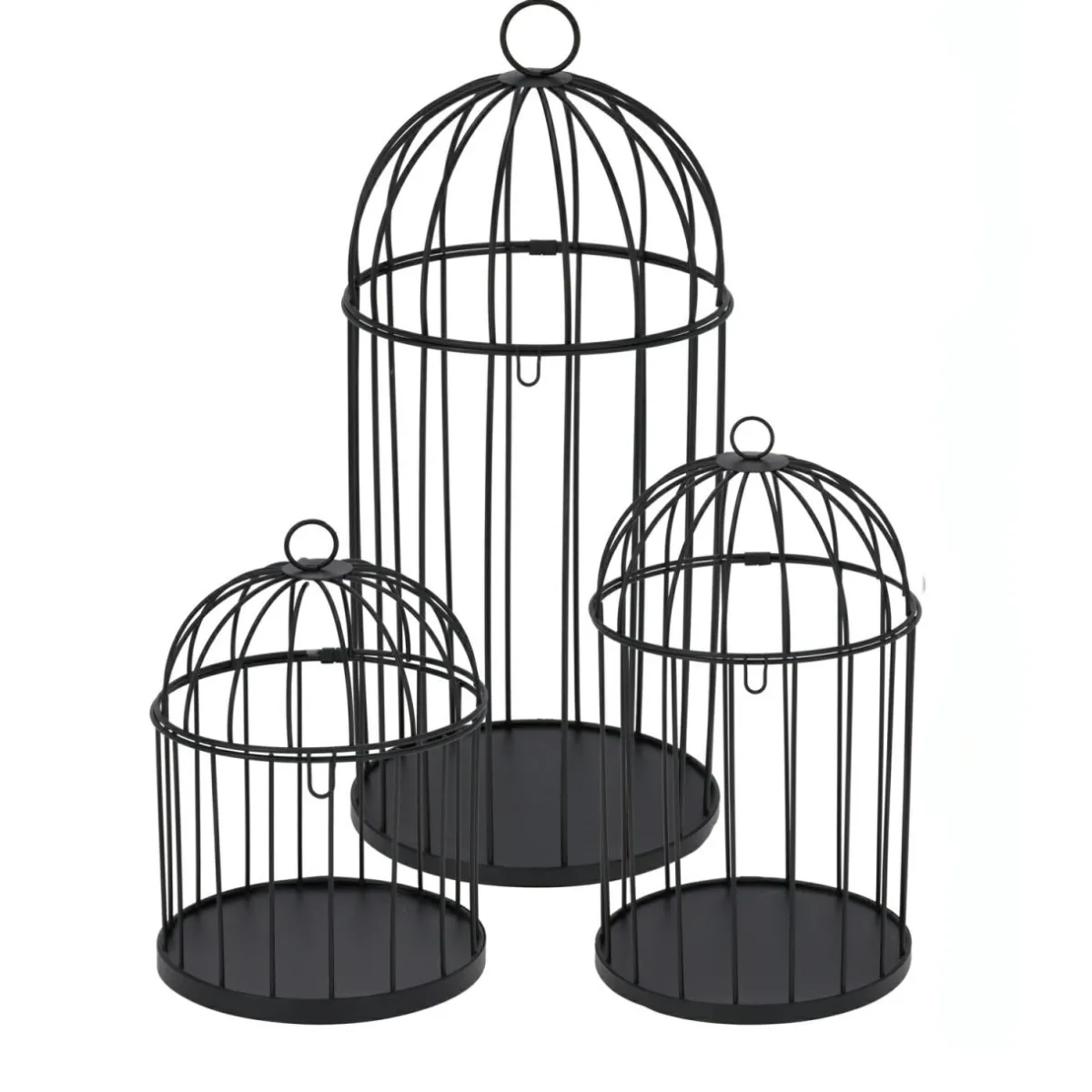 KOOPMAN Lot de 3 cages à oiseaux (H41 cm) Christmas Chic Noir Sale