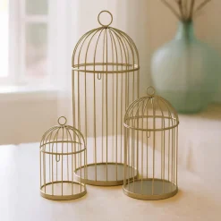 KOOPMAN Lot de 3 cages à oiseaux (H41 cm) Christmas Chic Dé Or Best