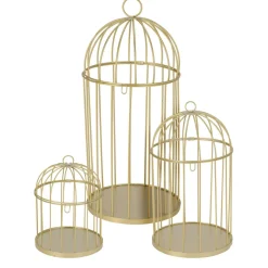 KOOPMAN Lot de 3 cages à oiseaux (H41 cm) Christmas Chic Dé Or Best
