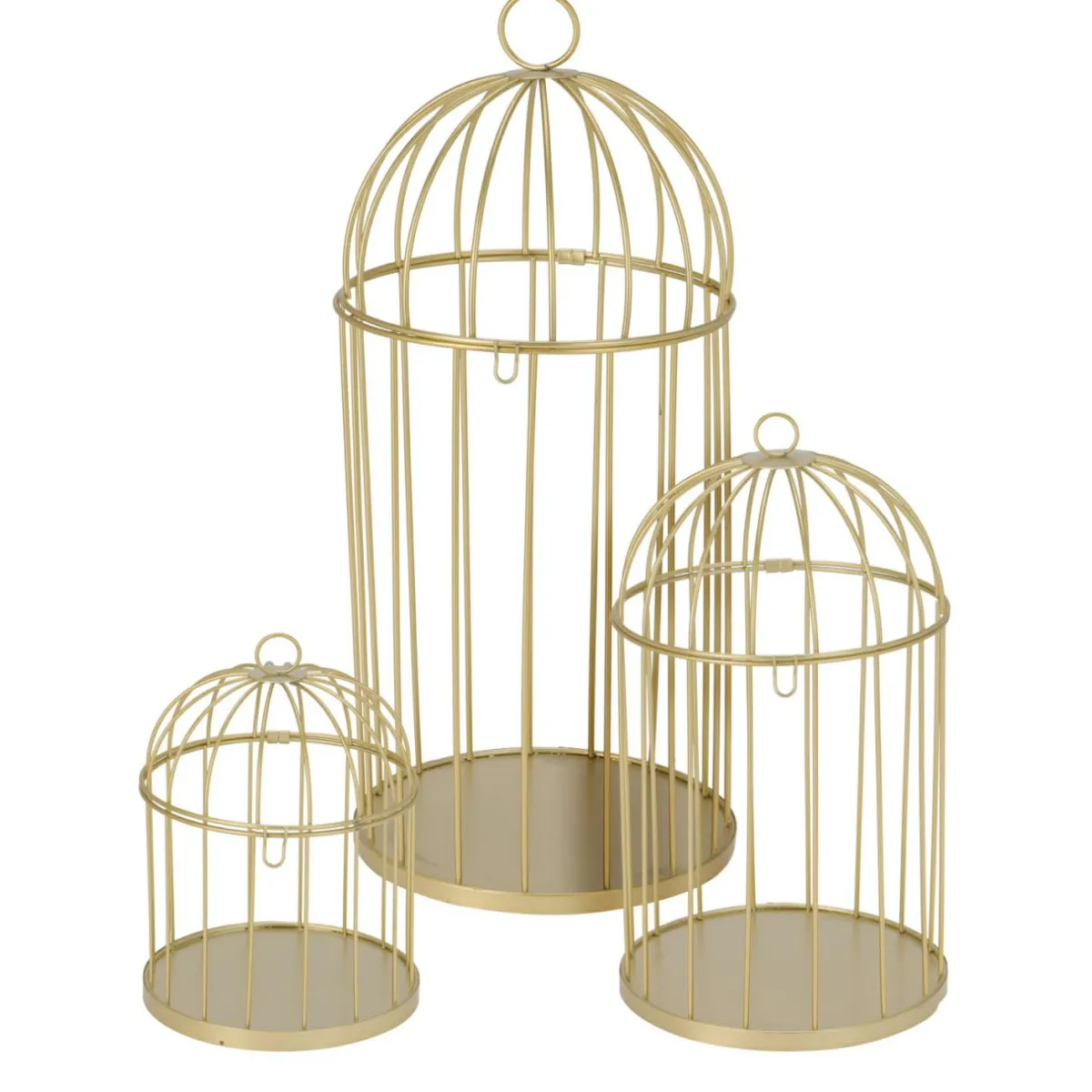 KOOPMAN Lot de 3 cages à oiseaux (H41 cm) Christmas Chic Dé Or Best