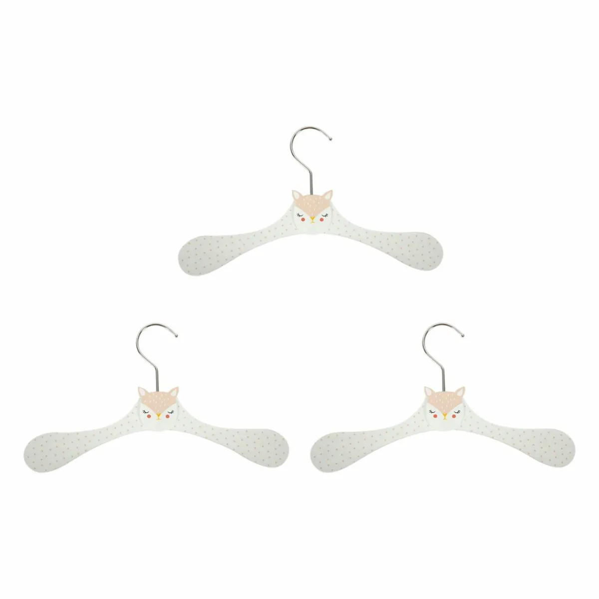OSTARIA Lot de 3 cintres enfant bois Biche s Rose New