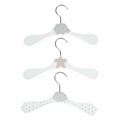 OSTARIA Lot de 3 cintres enfant bois Gris Best