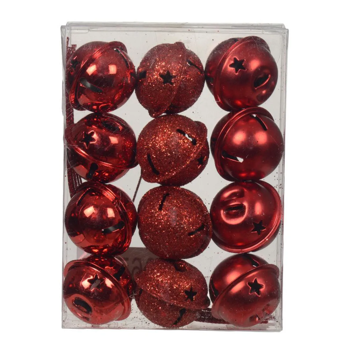 KAEMINGK Lot de 12 clochettes à suspendre (D3 cm) Christmas Stars Rouge Hot