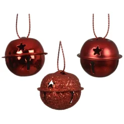 KAEMINGK Lot de 12 clochettes à suspendre (D3 cm) Christmas Stars Rouge Hot