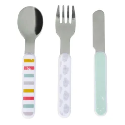 OSTARIA Lot de 3 couverts bébé plastique et inox Josy Multicolore Sale