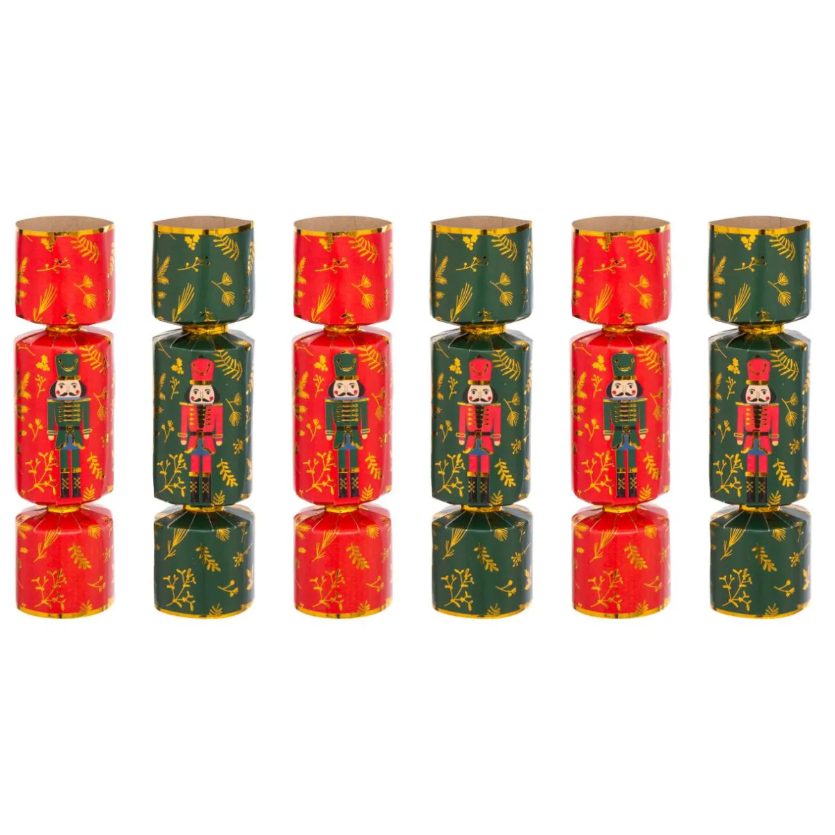 JJA Lot de 6 crackers de Noël Soldats Casse-noisette Vert et Rouge Multicolore Clearance