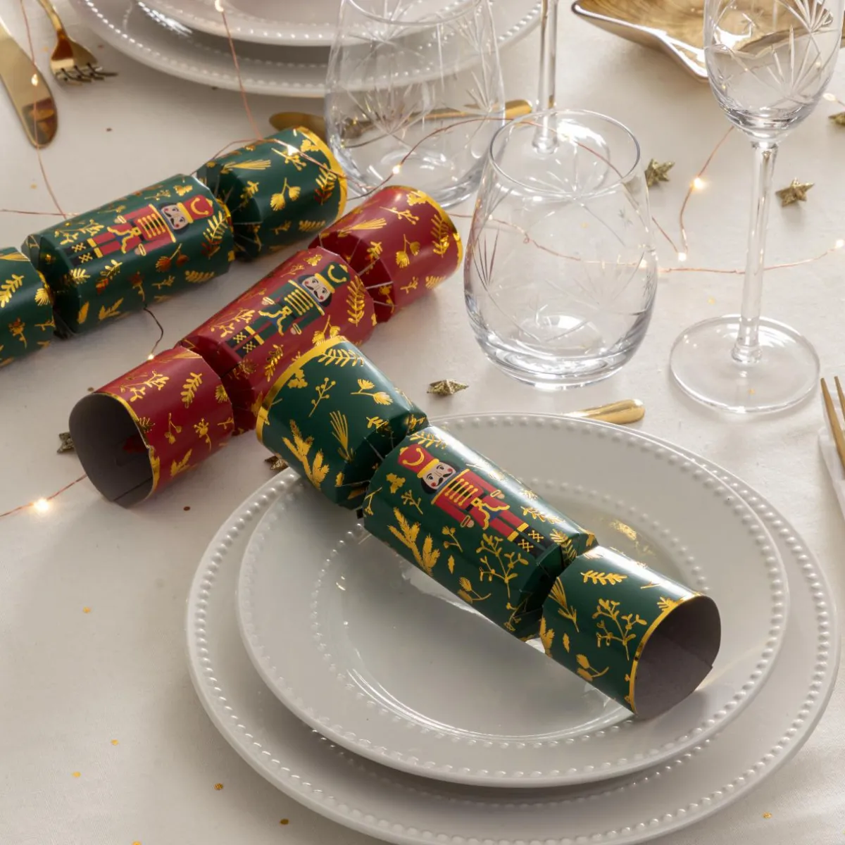 JJA Lot de 6 crackers de Noël Soldats Casse-noisette Vert et Rouge Multicolore Clearance