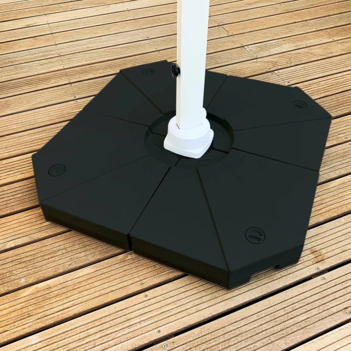 MOBELLIA Lot de 4 dalles pour Parasol déporté 20L Noir Outlet