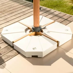 MOBELLIA Lot de 4 dalles pour Parasol déporté 20L hes Blanc Hot