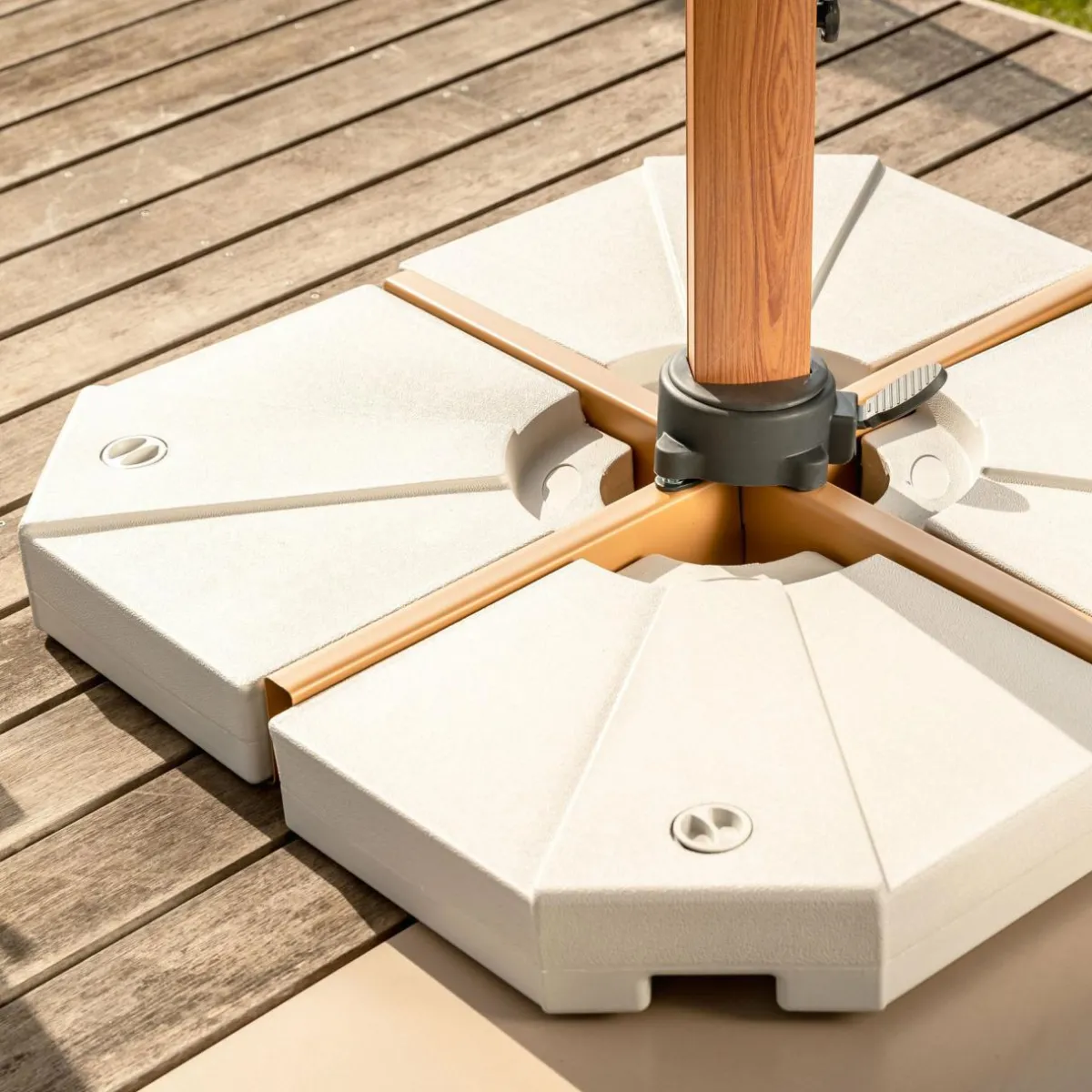 MOBELLIA Lot de 4 dalles pour Parasol déporté 20L hes Blanc Hot