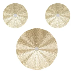 Atmosphera, cru017dateur d'intu017drieur Lot de 3 décos murales métal (D33,5 cm) Leslie Or Online