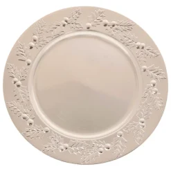 JJA Lot de 12 dessous d'assiette Houx de Noël Argent Outlet