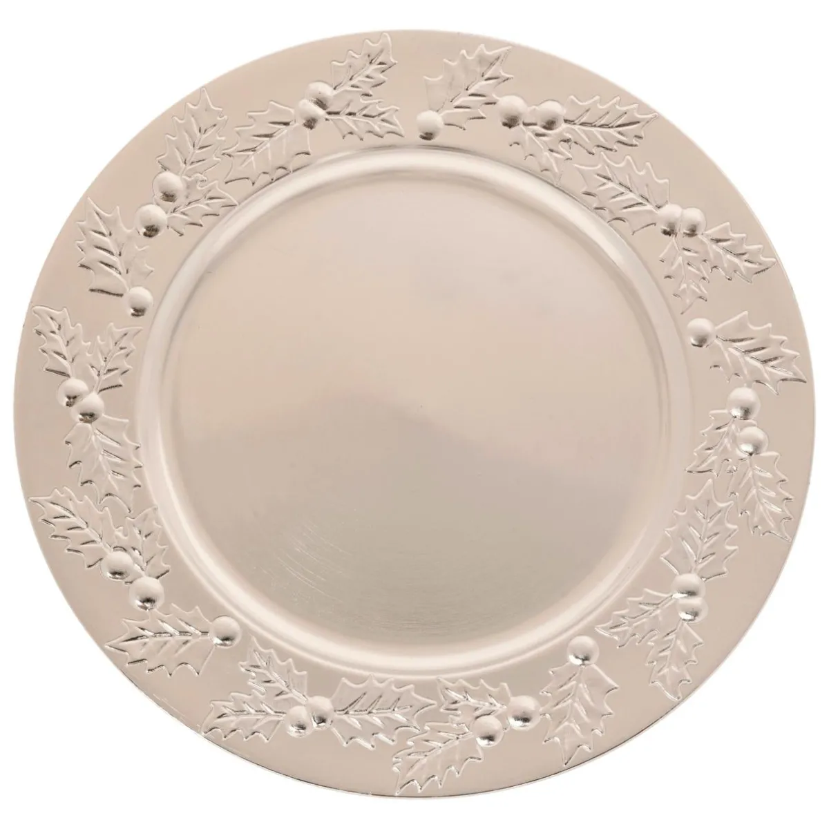 JJA Lot de 12 dessous d'assiette Houx de Noël Argent Outlet