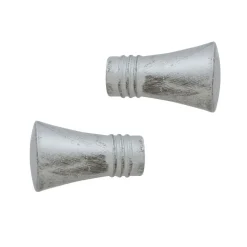 LUANCE Lot de 2 embouts tringle (D20 mm) Jim Lotus et Noir Argent