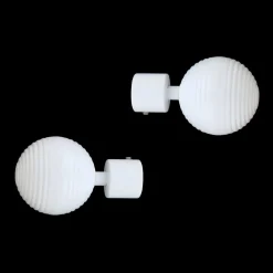 LUANCE Lot de 2 embouts tringle (D20 mm) Jim Globe Blanc Discount