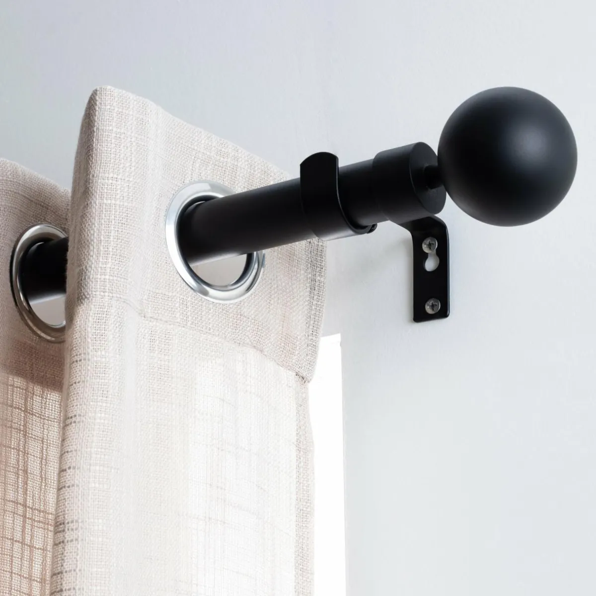 LUANCE Lot de 2 embouts tringle (D28 mm) Lino Gaia mat Noir Discount