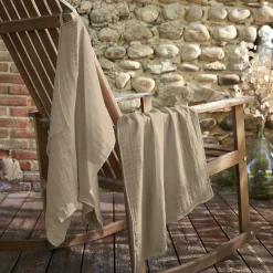 EMINZA Lot de 2 essuie-mains gaze de coton (50 x 70 cm) Gaïa Ficelle Online