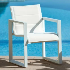 MOBELLIA Lot de 2 fauteuils de jardin en aluminium Elba Blanc Online