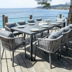MOBELLIA Lot de 2 fauteuils de jardin en aluminium Amalfi Gris Anthracite Online