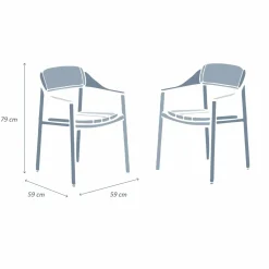 MOBELLIA Lot de 2 fauteuils de jardin aluminium Monte Carlo Blanc Clearance