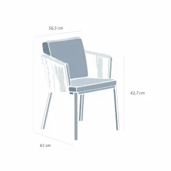 MOBELLIA Lot de 2 fauteuils de jardin en aluminium Amalfi et taupe Blanc Best
