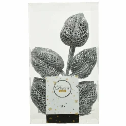 KAEMINGK Lot de 12 feuilles à suspendre (H36 cm) Alpine Argent Outlet