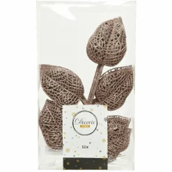 KAEMINGK Lot de 12 feuilles à suspendre (H36 cm) Alpine Rose poudré Best