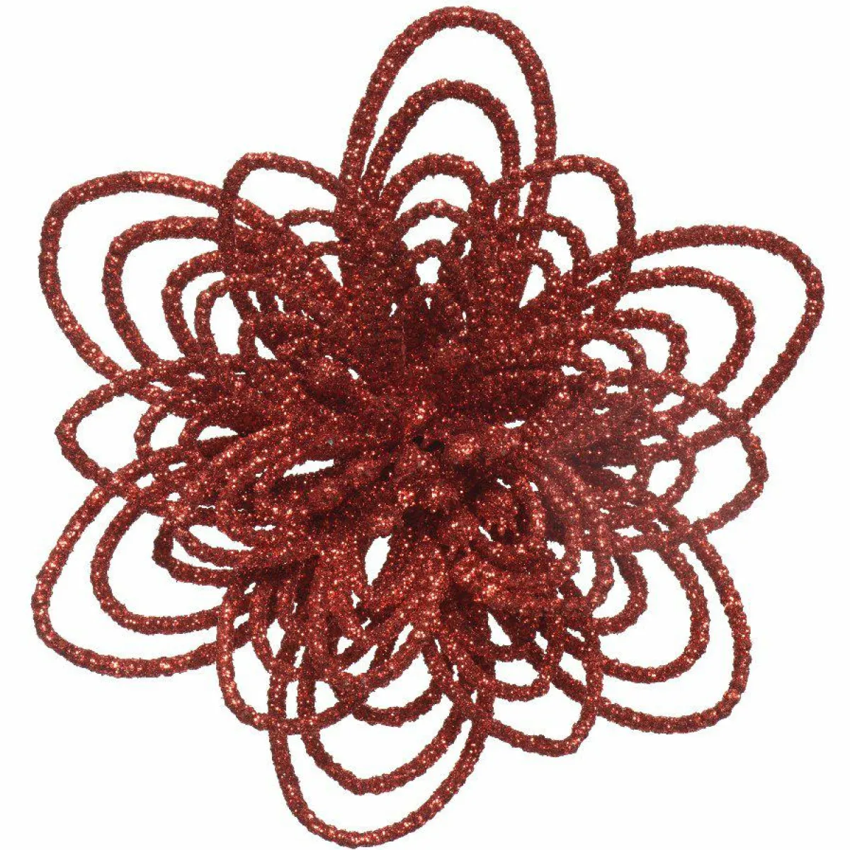 KAEMINGK Lot de 3 fleurs sur clip (D11 cm) Floralia Rouge Hot