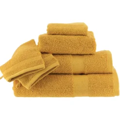 TENDANCE Lot de 2 gants de toilette coton (15 x 21 cm) Timeless Jaune moutarde Online
