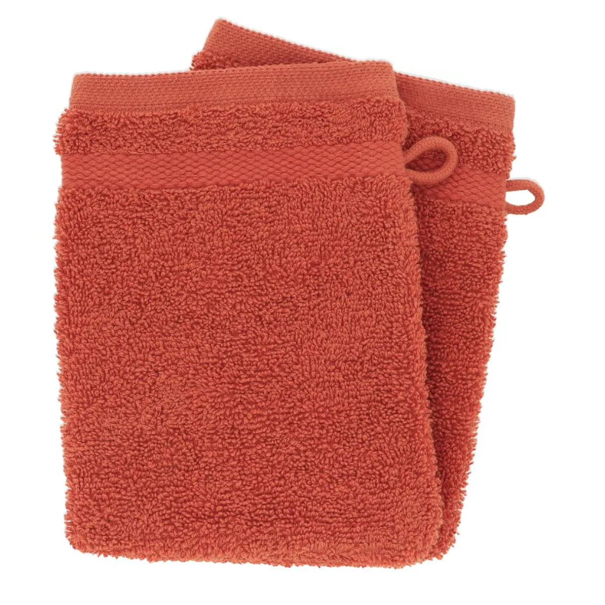 TENDANCE Lot de 2 gants de toilette coton (15 x 21 cm) Timeless Terracotta Best