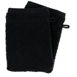 TENDANCE Lot de 2 gants de toilette coton (15 x 21 cm) Timeless Noir Clearance