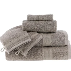 TENDANCE Lot de 2 gants de toilette coton (15 x 21 cm) Timeless Taupe