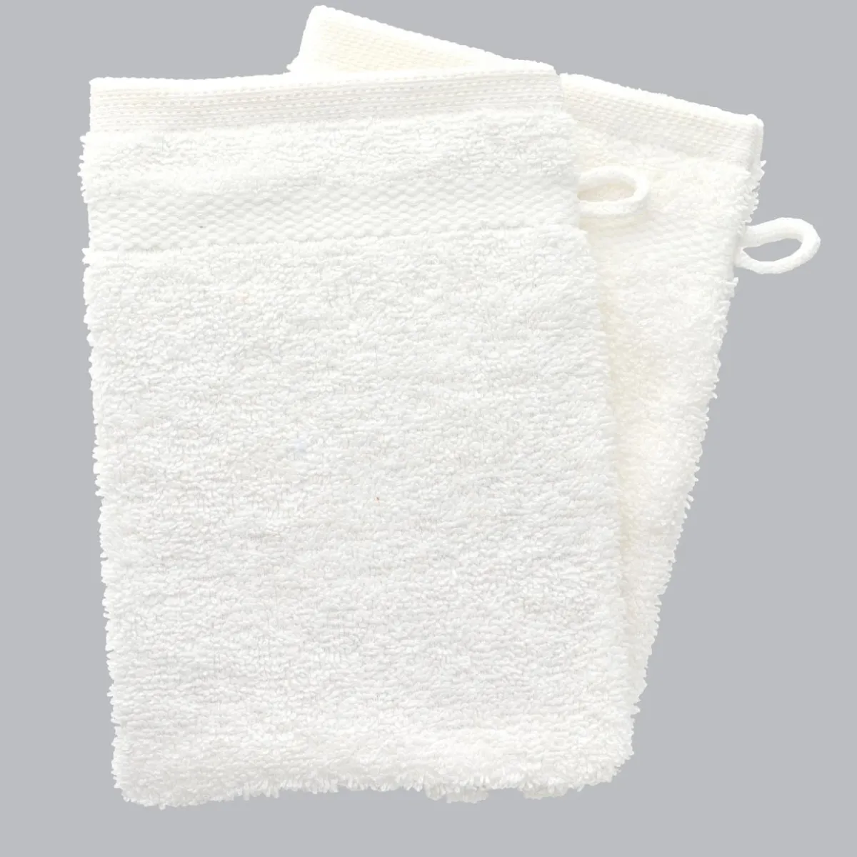 TENDANCE Lot de 2 gants de toilette coton (15 x 21 cm) Timeless Blanc Best