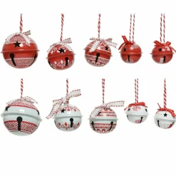 KAEMINGK Lot de 14 grelots en fer (H6 cm) Blanc et Rouge Outlet