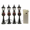 KAEMINGK Lot de 4 lampadaires illuminés (H12 cm) pour aménager un village Clearance