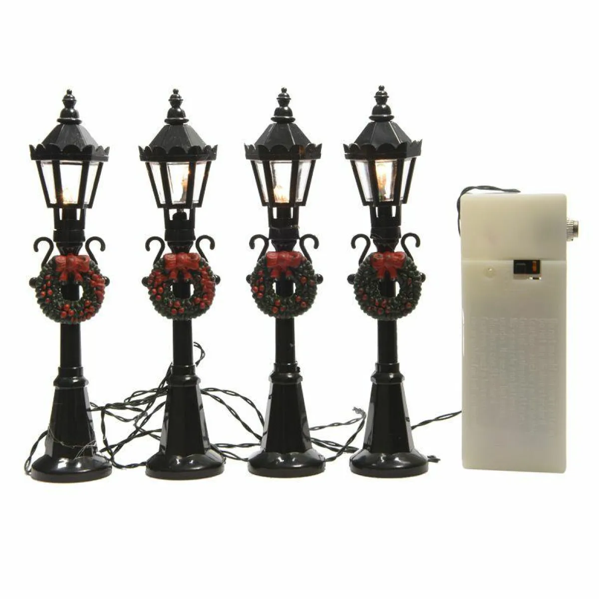 KAEMINGK Lot de 4 lampadaires illuminés (H12 cm) pour aménager un village Clearance