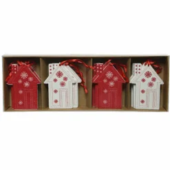 KAEMINGK Lot de 16 maisonnettes (H6,5 cm) Rocking Rouge Discount