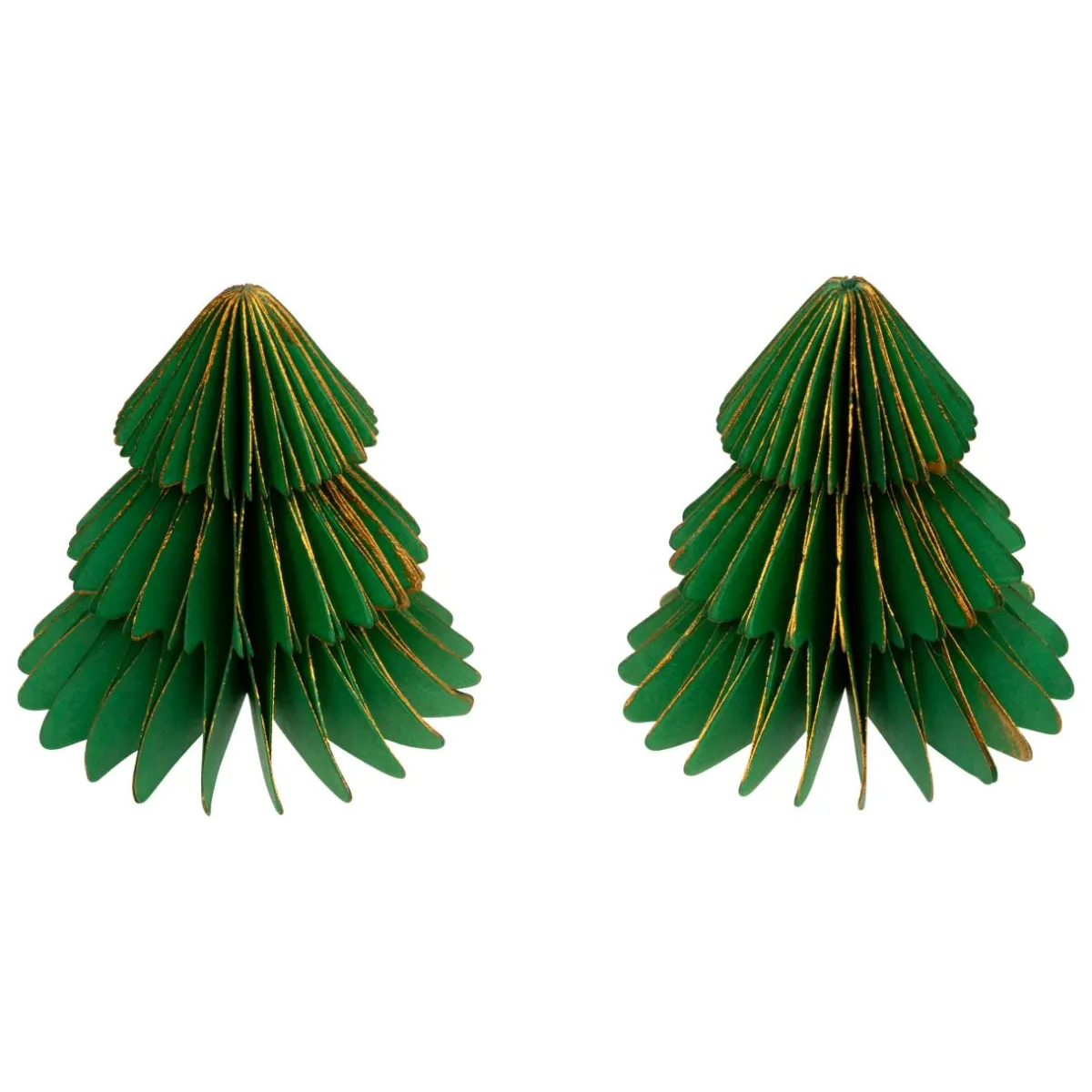 JJA Lot de 2 minis Sapins décoratifs (H6 cm) Papier magnétique Vert New