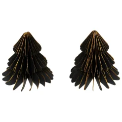 JJA Lot de 2 minis Sapins décoratifs (H6 cm) Papier magnétique Noir Outlet