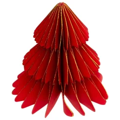 JJA Lot de 2 minis Sapins décoratifs (H6 cm) papier magnétique Rouge Hot