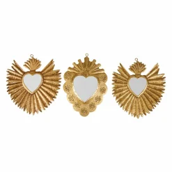 OSTARIA Lot de 3 miroirs en métal (H20 cm) Exvoto Or Sale