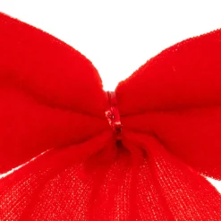 JJA Lot de 3 noeuds de Noël (H9 cm) Pimlico velours Rouge Hot