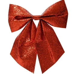 KAEMINGK Lot de 5 nœuds de Noël (H9 cm) Scintillant Rouge Hot