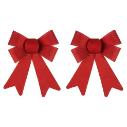 Feeric Lights & Christmas Lot de 2 nœuds (H18 cm) Carla Rouge New